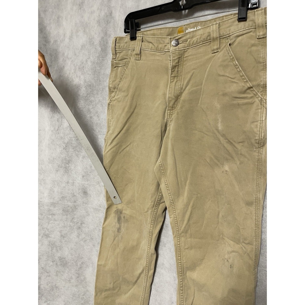 Carhartt Pants Men's 32X28 Beige Rugged Flex Dungaree Canvas Utility Work 102291 - Picture 5 of 15